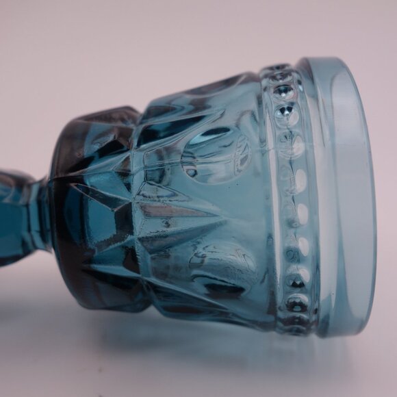 Set of Seven(7) Blue Glasses with Square Base - Picture 11 of 13